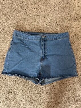 High-Waist Blue Denim Women’s Shorts